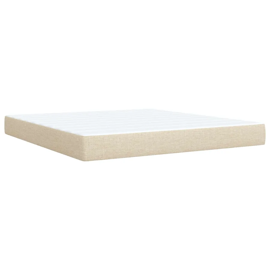 Lit boxspring avec matelas Crème 180 x 200 cm Tissu - 5