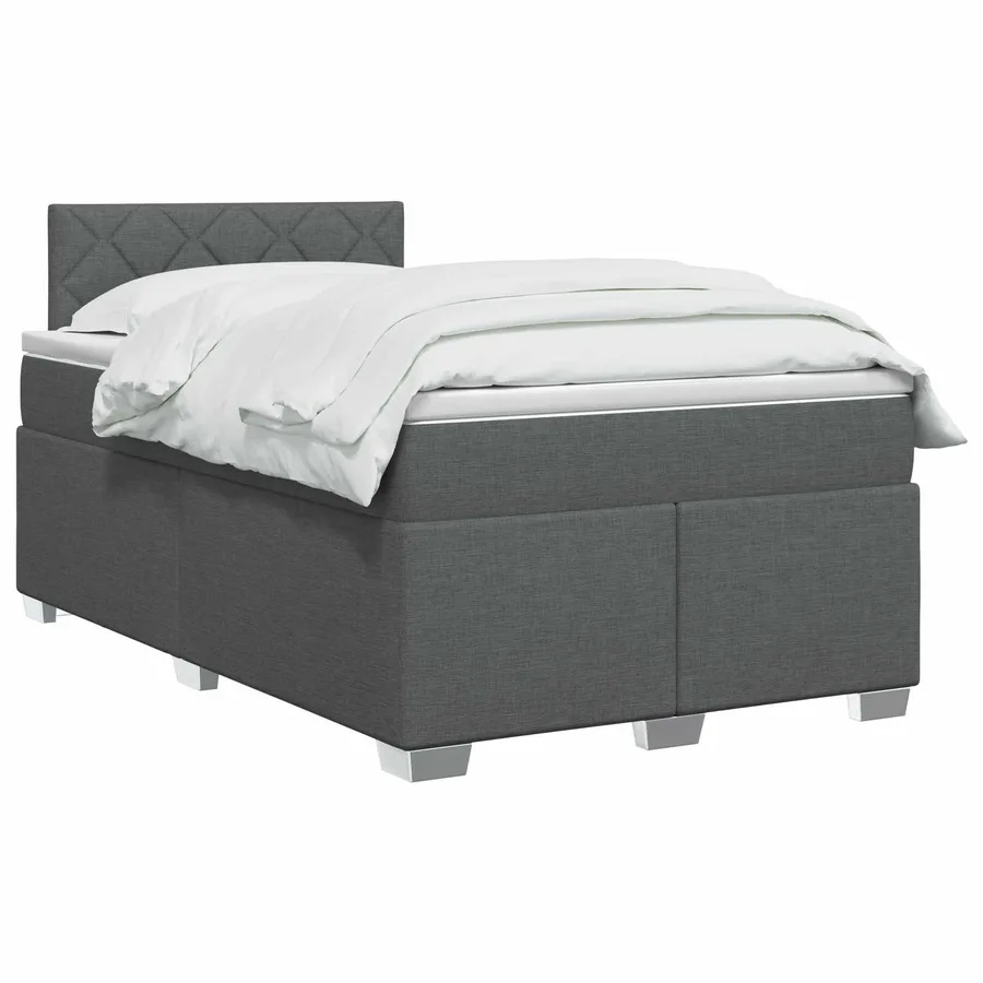 Lit boxspring avec matelas Gris foncé 120 x 190 cm Tissu - 2