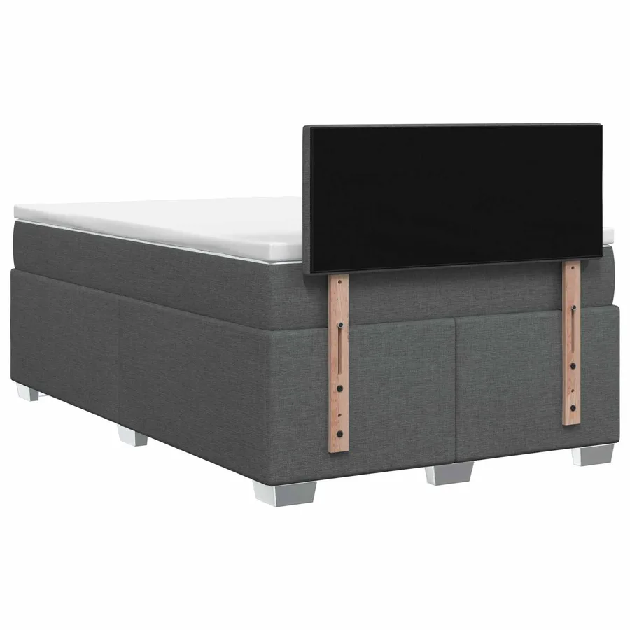 Lit boxspring avec matelas Gris foncé 120 x 190 cm Tissu - 7