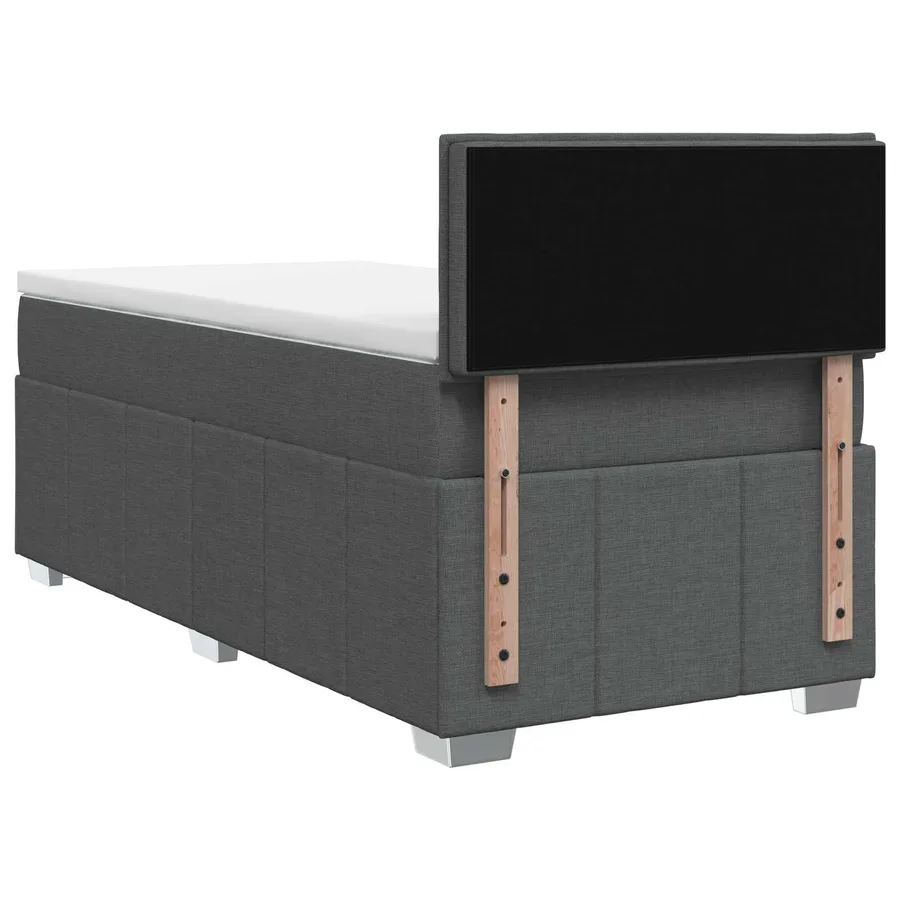 Lit boxspring avec matelas Gris foncé 90 x 200 cm Tissu - 7