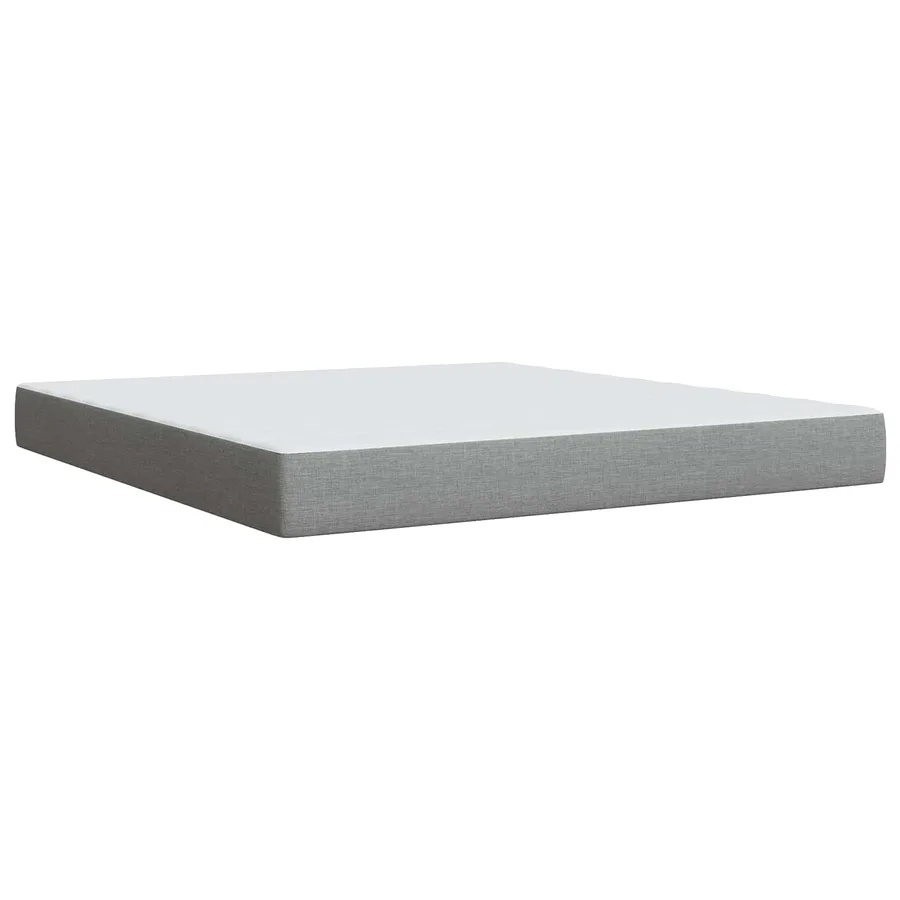 Lit ottoman avec matelas Gris clair 180 x 200 cm Tissu - 6
