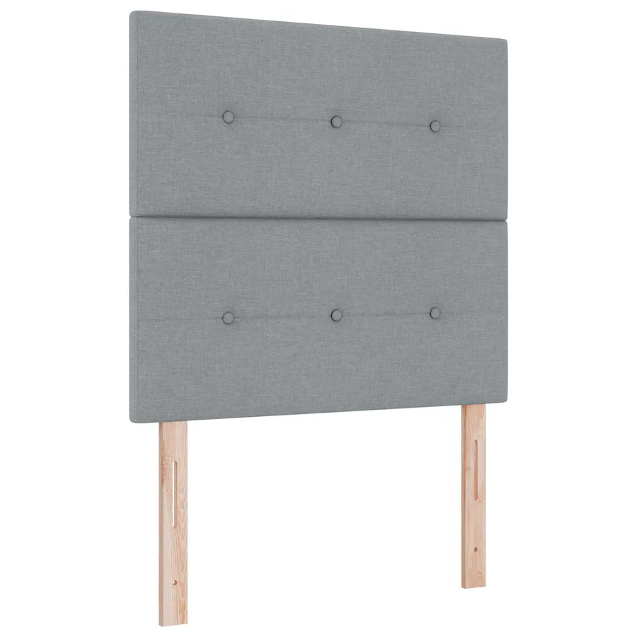 Lit boxspring LED avec matelas Gris clair 90 x 190 cm Tissu - 3