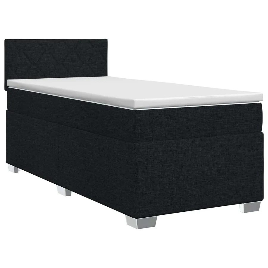 Lit boxspring avec matelas Noir 90 x 190 cm Tissu