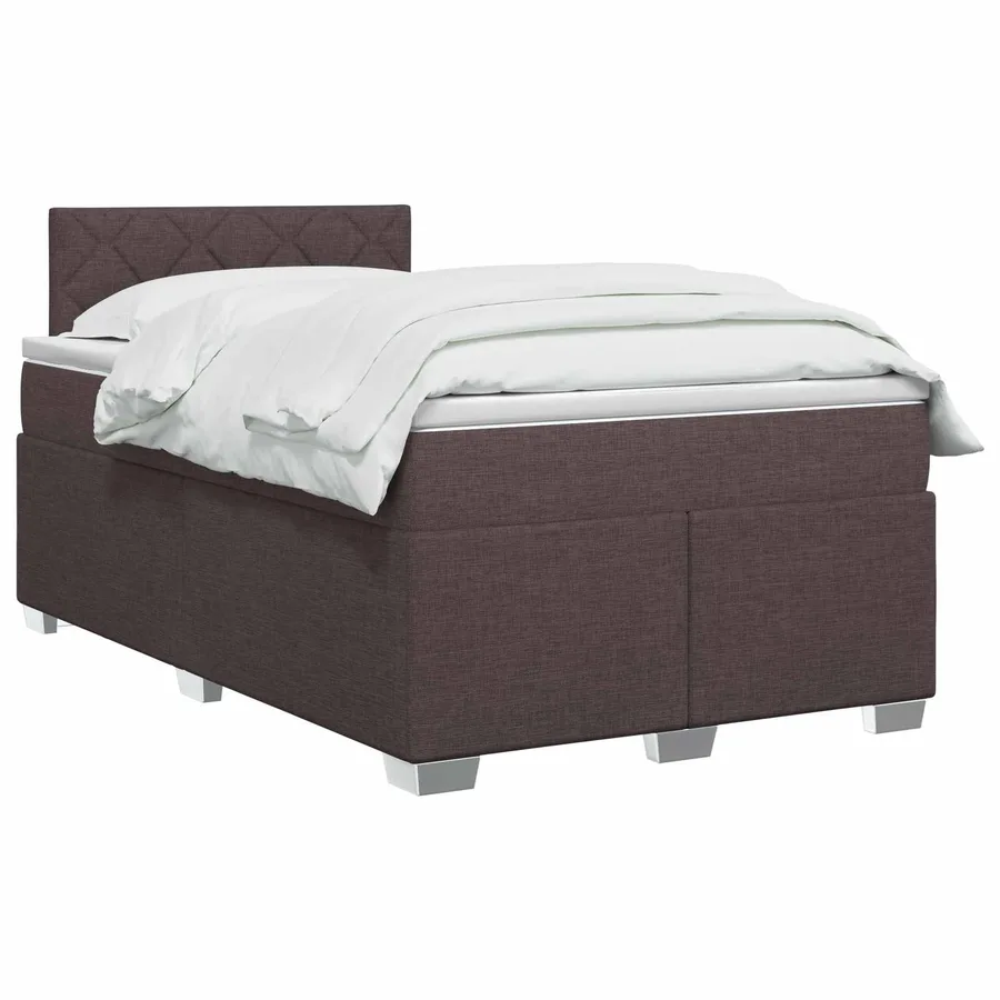 Lit boxspring avec matelas Marron foncé 120 x 190 cm Tissu - 2