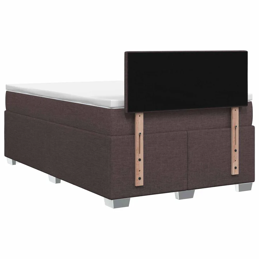 Lit boxspring avec matelas Marron foncé 120 x 190 cm Tissu - 7