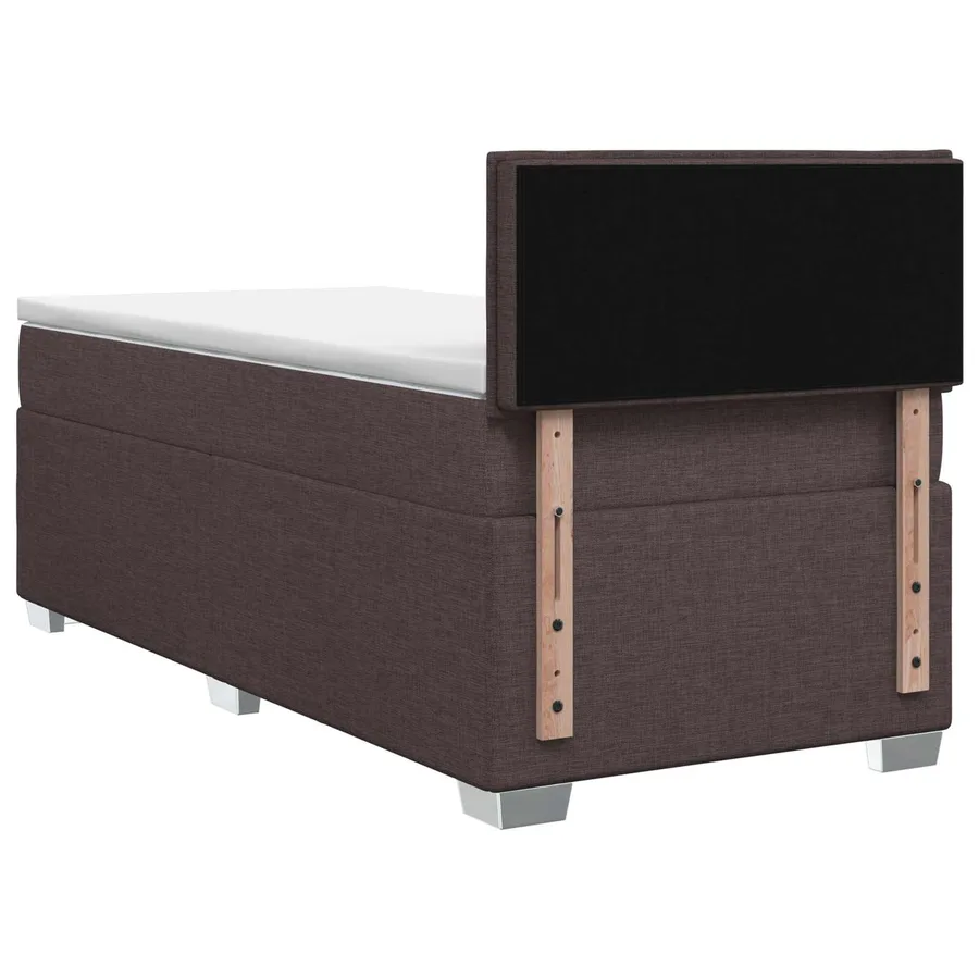 Lit boxspring avec matelas Marron foncé 100 x 200 cm Tissu - 7