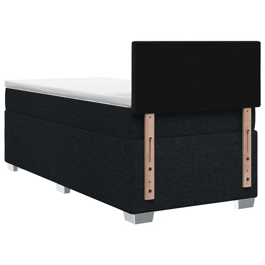 Lit boxspring avec matelas Noir 90 x 200 cm Tissu - 7