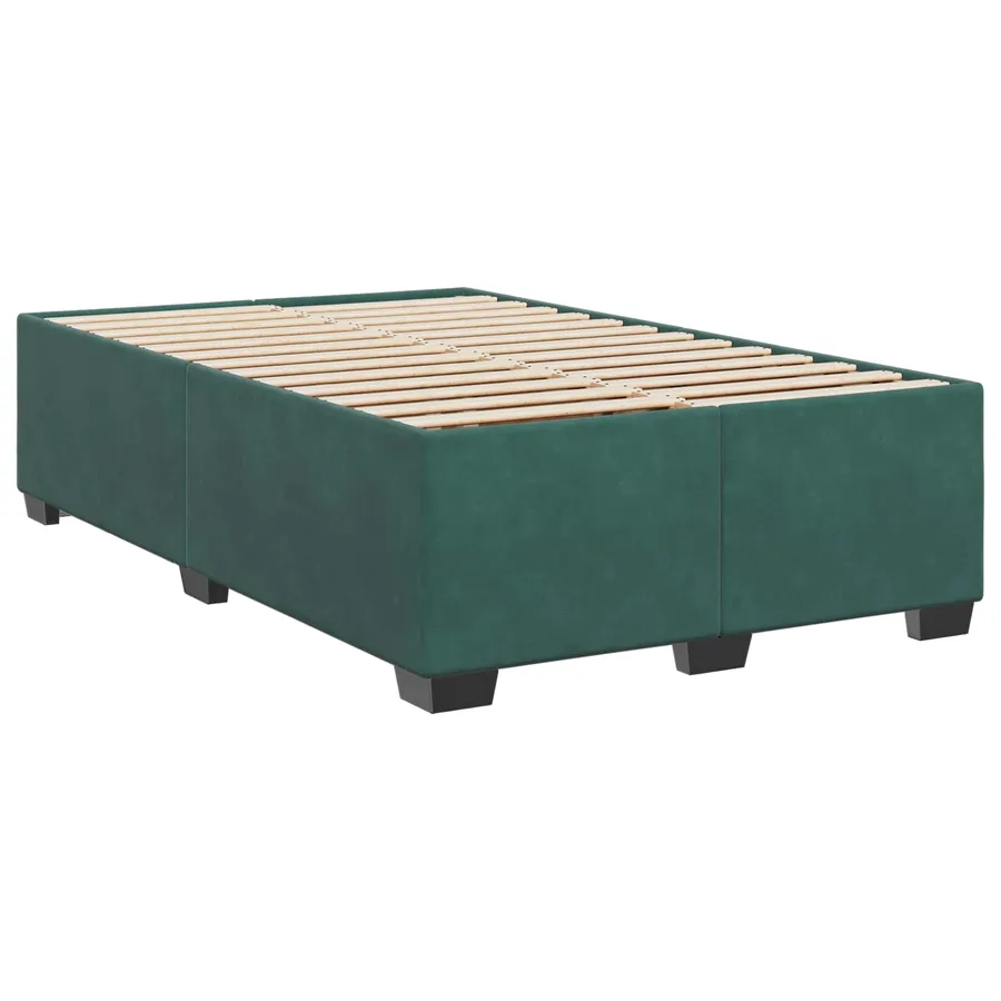 Lit boxspring avec matelas Vert foncé 120 x 200 cm Velours - 4