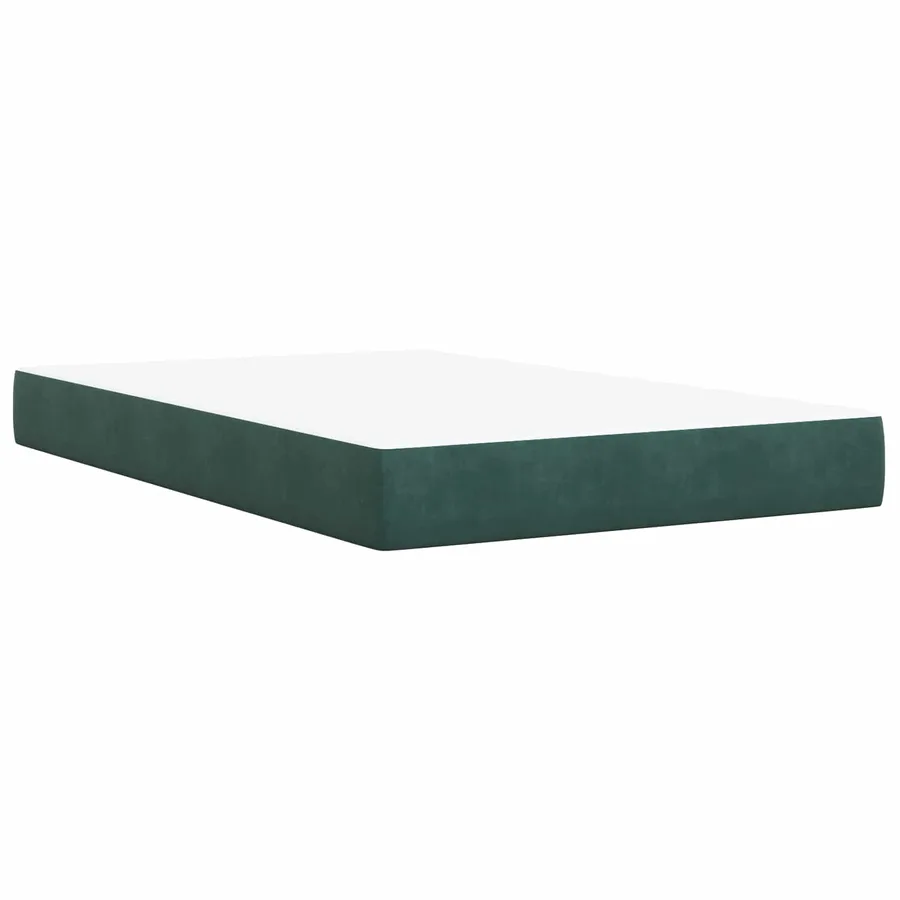 Lit boxspring avec matelas Vert foncé 120 x 200 cm Velours - 5