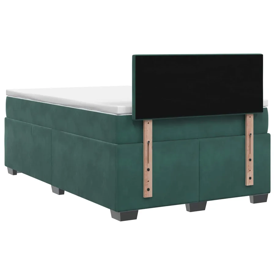 Lit boxspring avec matelas Vert foncé 120 x 200 cm Velours - 7