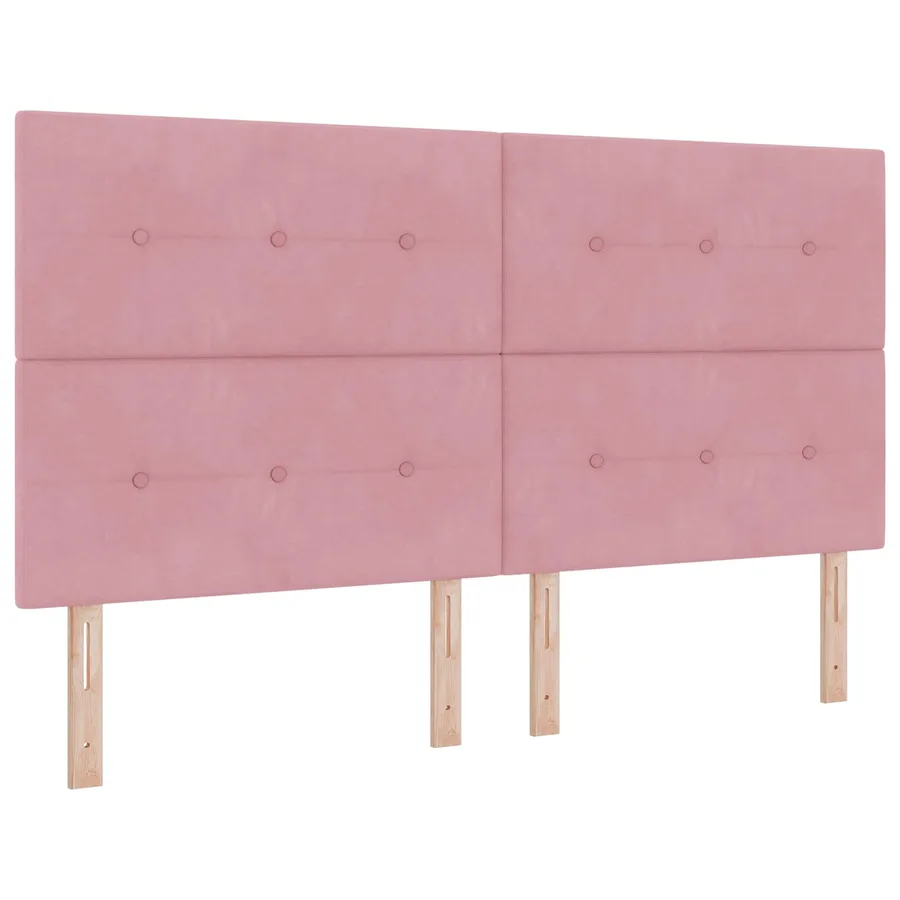 Lit boxspring LED avec matelas Rose 180 x 200 cm Velours - 3