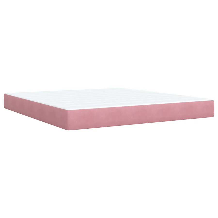 Lit boxspring LED avec matelas Rose 180 x 200 cm Velours - 5