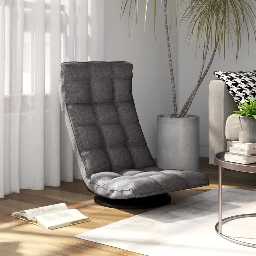 Chaise de sol pivotante Gris clair Tissu