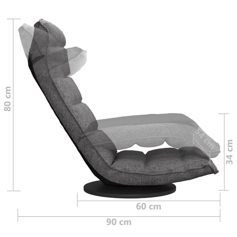 Chaise de sol pivotante Gris clair Tissu - 8