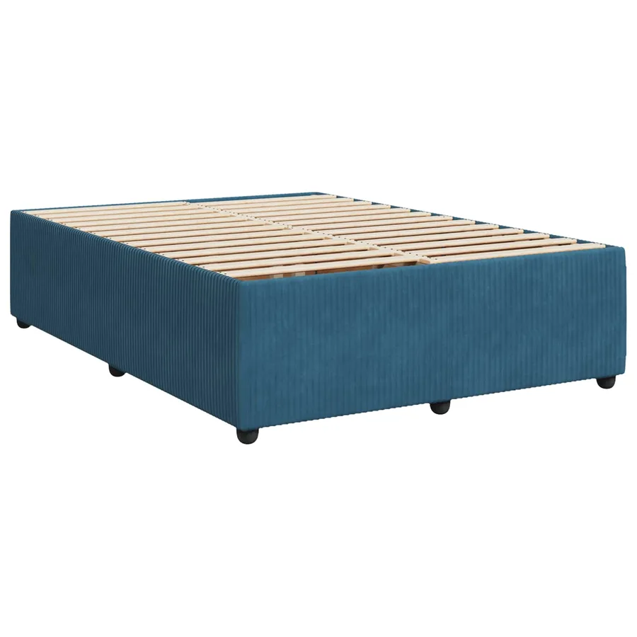 Lit boxspring LED avec matelas Bleu 160 x 200 cm Velours - 4