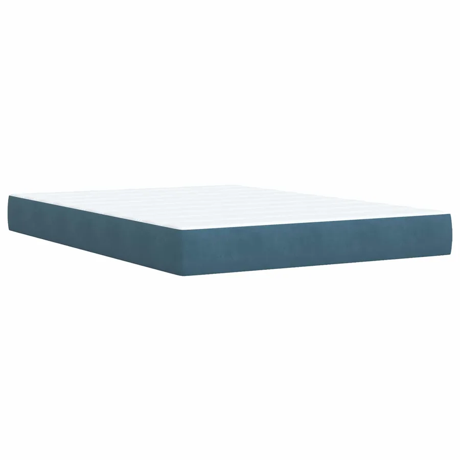 Lit boxspring LED avec matelas Bleu 160 x 200 cm Velours - 5
