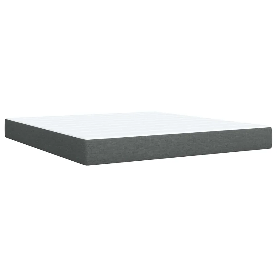 Lit ottoman avec matelas Gris foncé 180 x 200 cm Tissu - 5