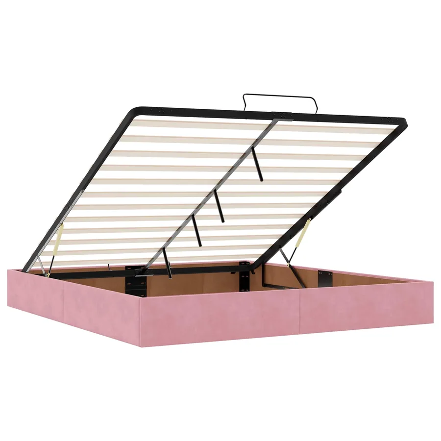 Lit ottoman avec matelas Rose 180 x 200 cm Velours - 4