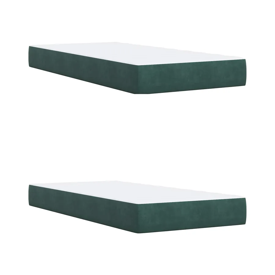 Lit ottoman avec matelas 2 pc Vert foncé Velours - 6