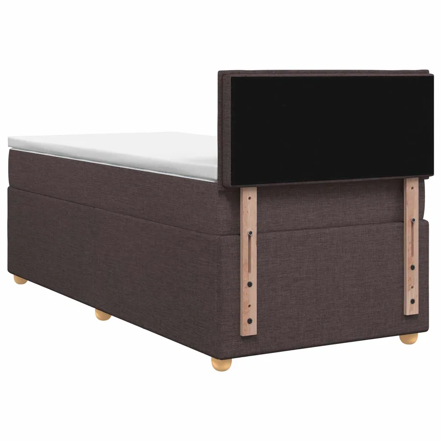 Lit boxspring avec matelas Marron foncé 90 x 200 cm Tissu - 7