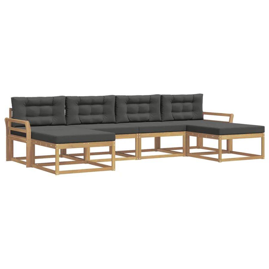 Ensemble de canapés d'extérieur 6 pcs Blanc et anthracite - 2