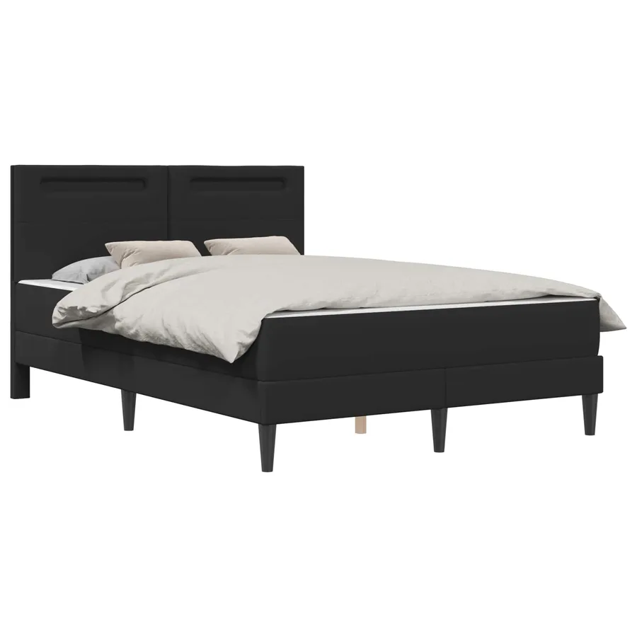 Cadre de lit avec bandes LED Noir 140 x 200 cm Simili cuir - 3