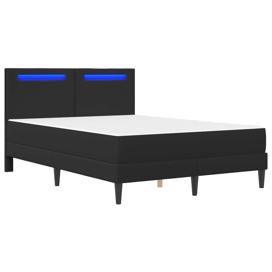 Cadre de lit avec bandes LED Noir 140 x 200 cm Simili cuir - 5