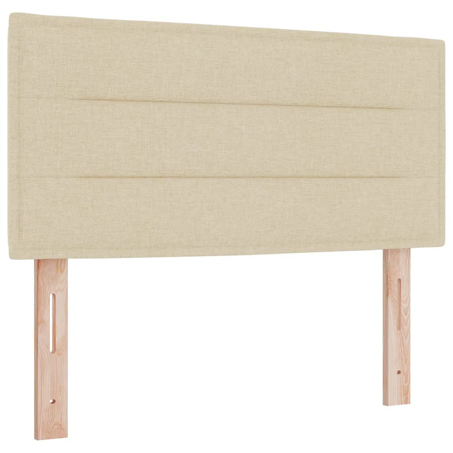 Lit boxspring avec matelas Crème 100 x 200 cm Tissu - 3