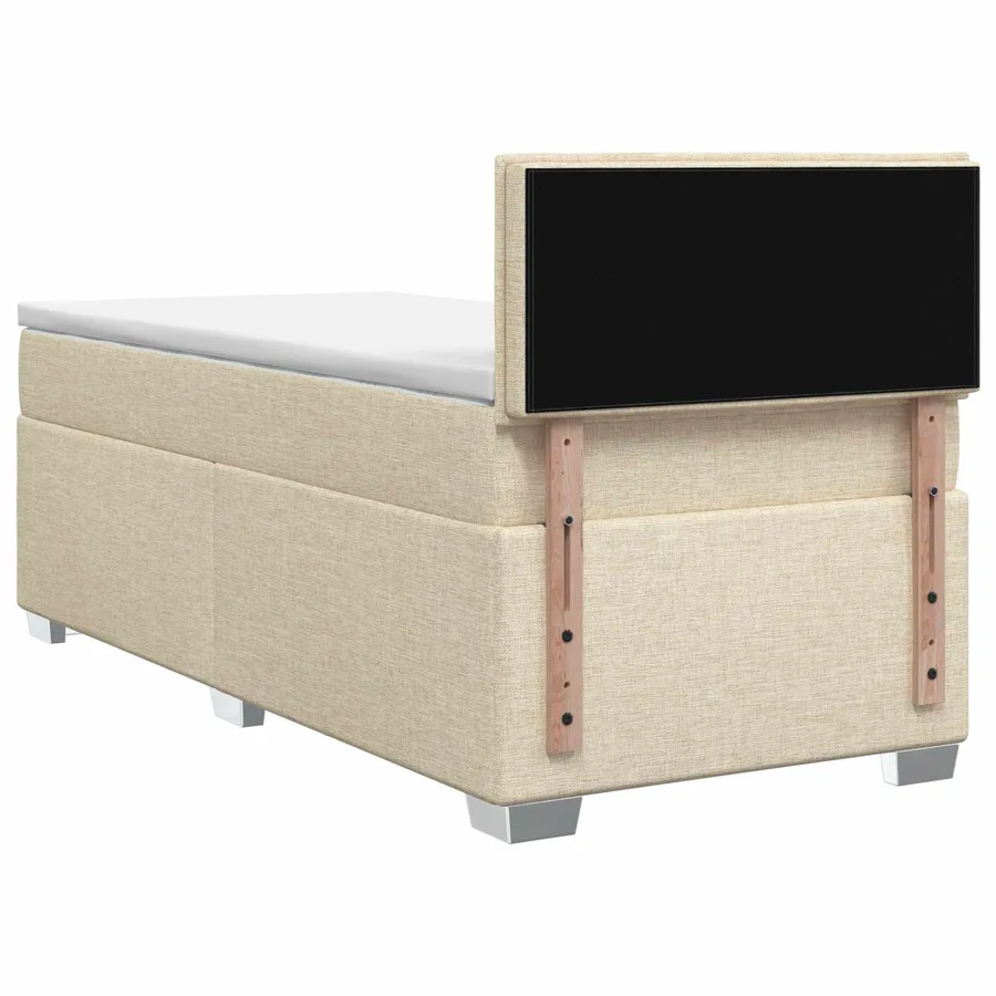 Lit boxspring avec matelas Crème 100 x 200 cm Tissu - 7