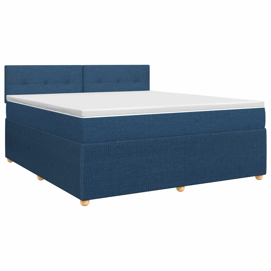 Lit boxspring avec matelas Bleu 140 x 190 cm Tissu