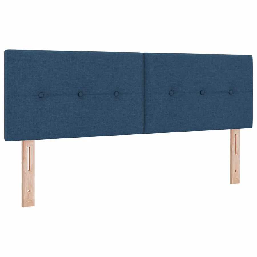 Lit boxspring avec matelas Bleu 140 x 190 cm Tissu - 3
