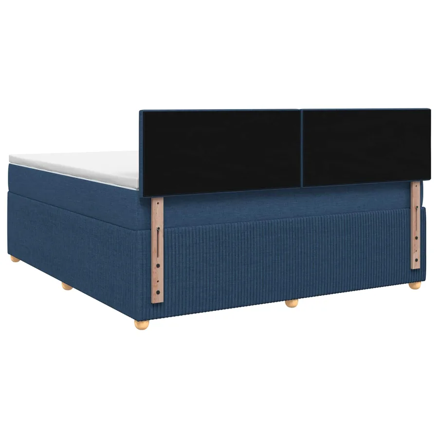 Lit boxspring avec matelas Bleu 140 x 190 cm Tissu - 7