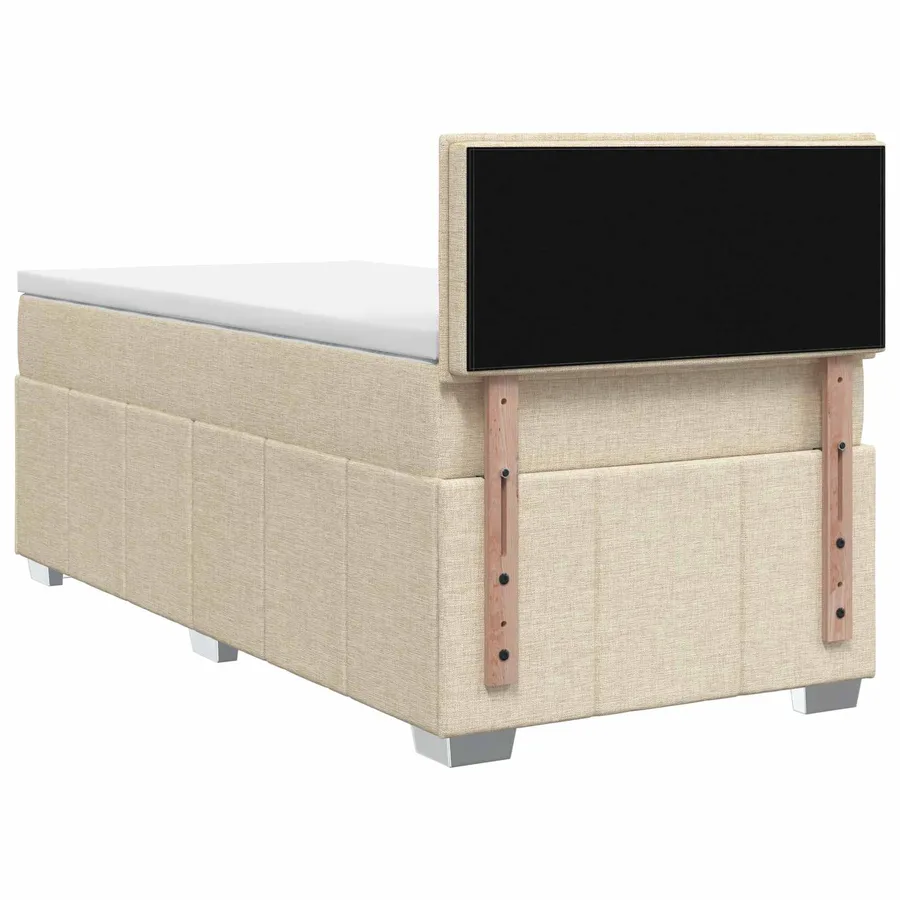 Lit boxspring avec matelas Crème 90 x 200 cm Tissu - 7