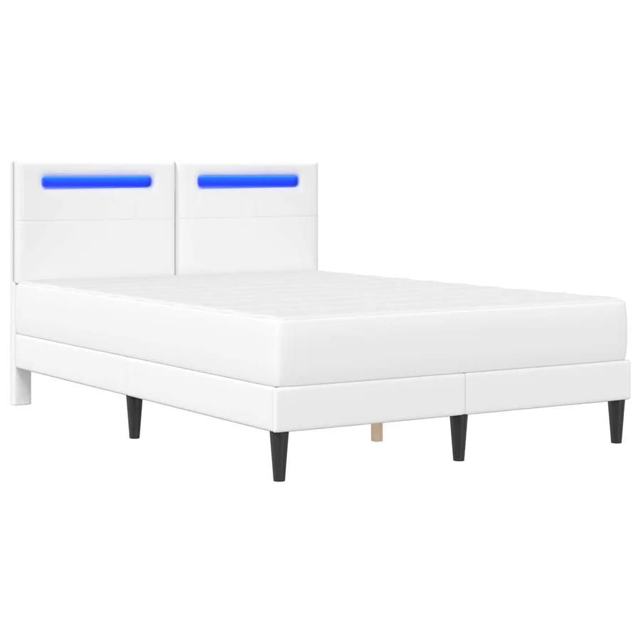 Cadre de lit avec bandes LED Blanc 120 x 200 cm Simili cuir - 5