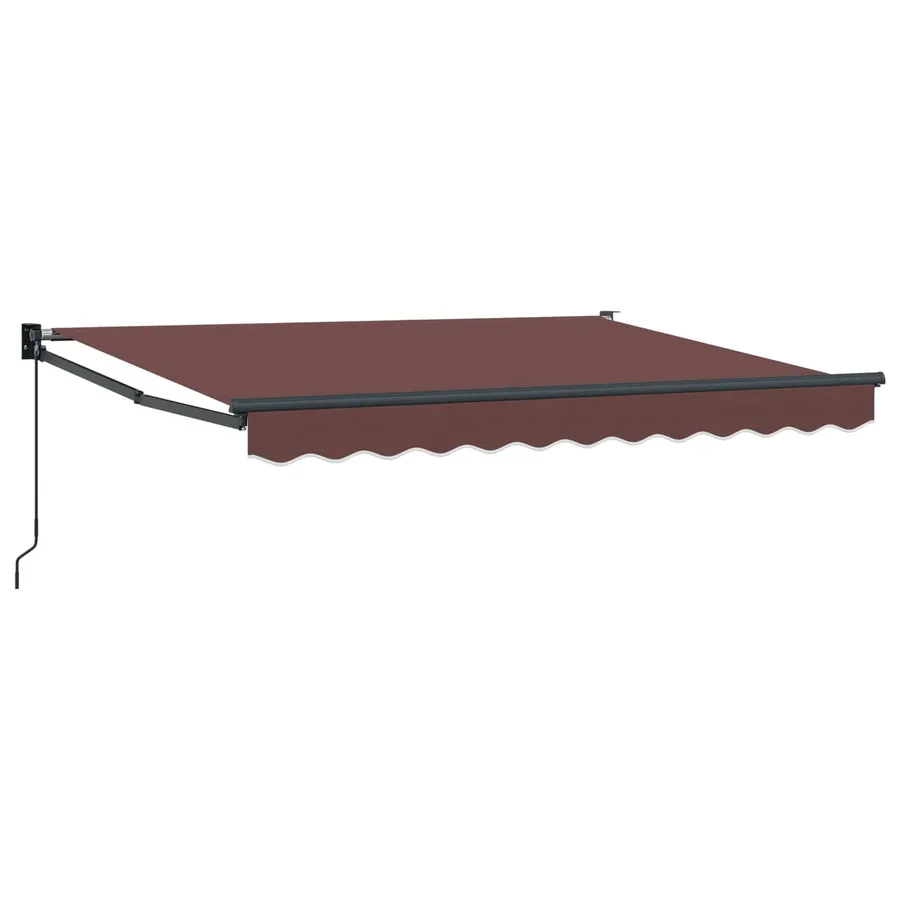 Auvent rétractable Marron 3 x 2 m 100% Polyester et Aluminium - 2
