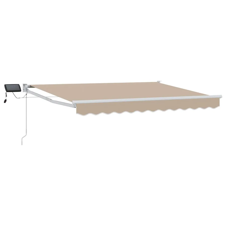 Store rétractable manuel avec LEDs Beige et blanc 3 x 2 m - 2