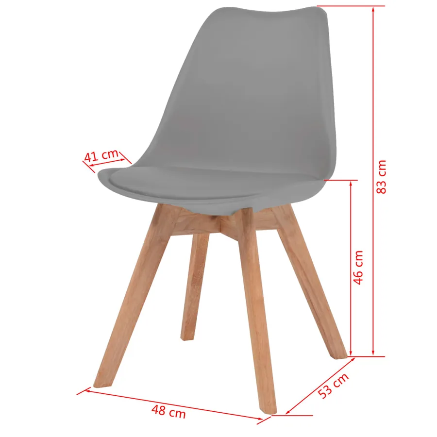 Chaises à manger lot de 6 Gris Plastique - 6