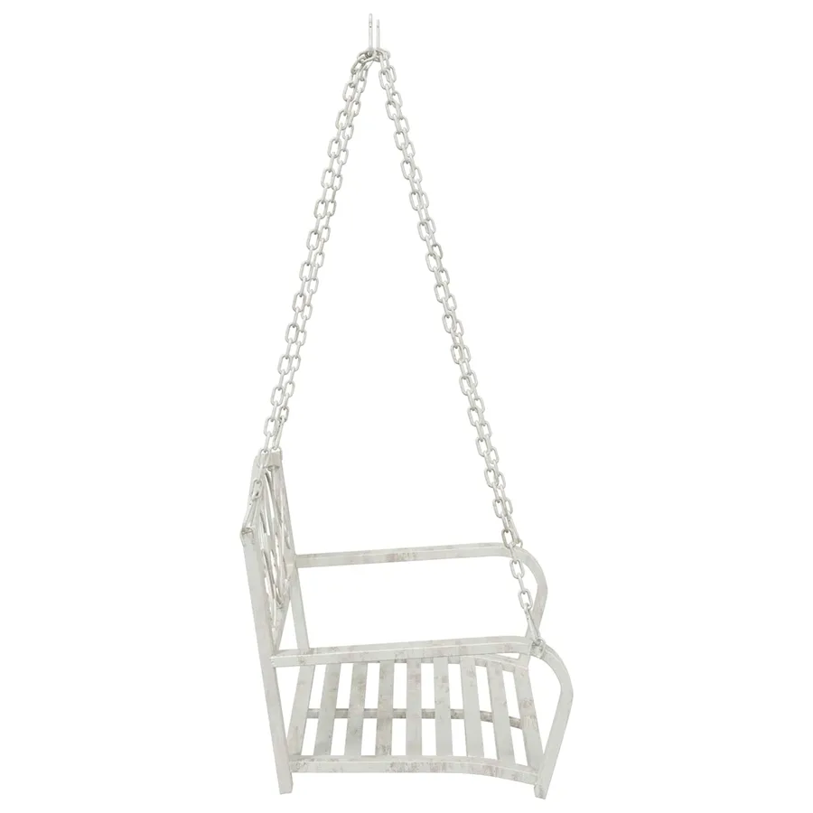 Banc Balançoire Acier 71,5 x 59 x 55 cm Blanc antique - 4