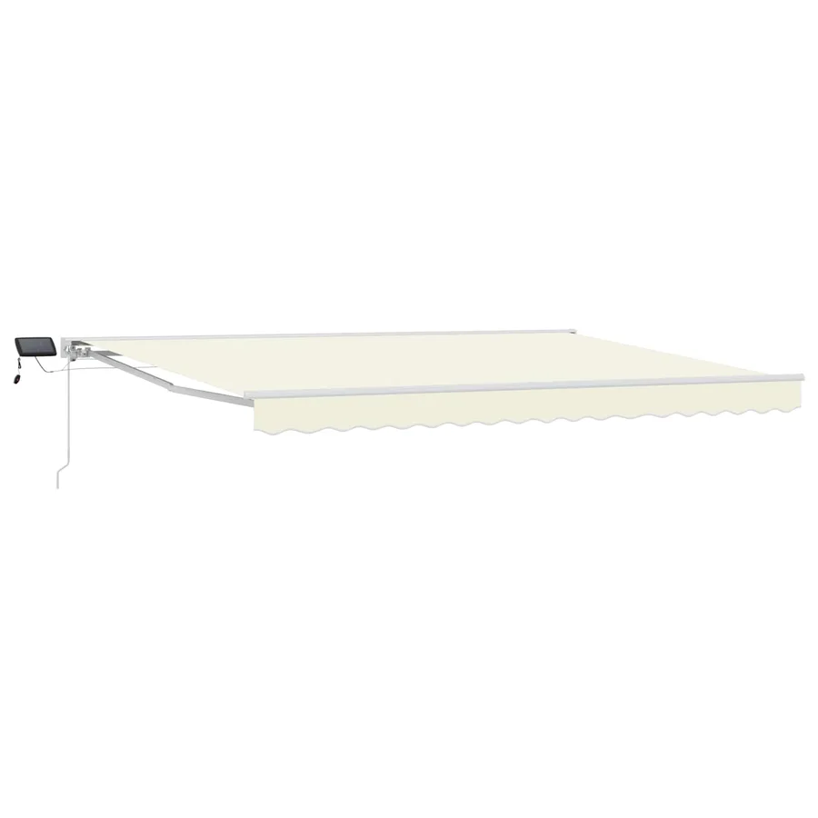 Cadre de store manuel avec LEDs Crème et Blanc 5 × 3,5 m - 2