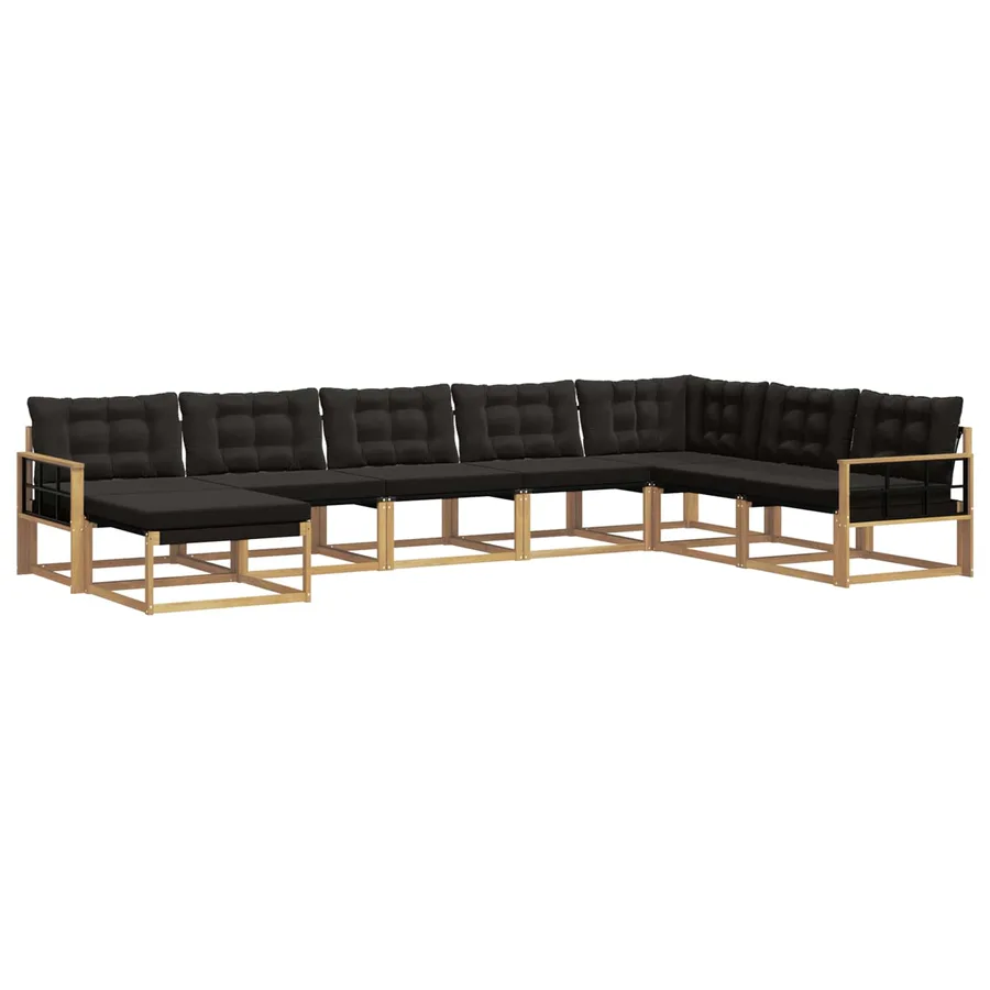 Ensemble de canapés d'extérieur 8 pcs Blanc et noir - 2