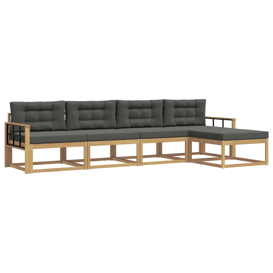 Ensemble de canapés d'extérieur 4 pcs Blanc et anthracite - 2