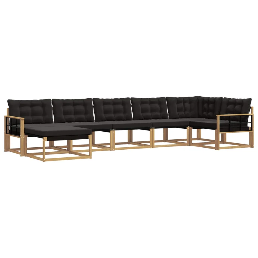 Ensemble de canapés d'extérieur 7 pcs Blanc et noir - 2