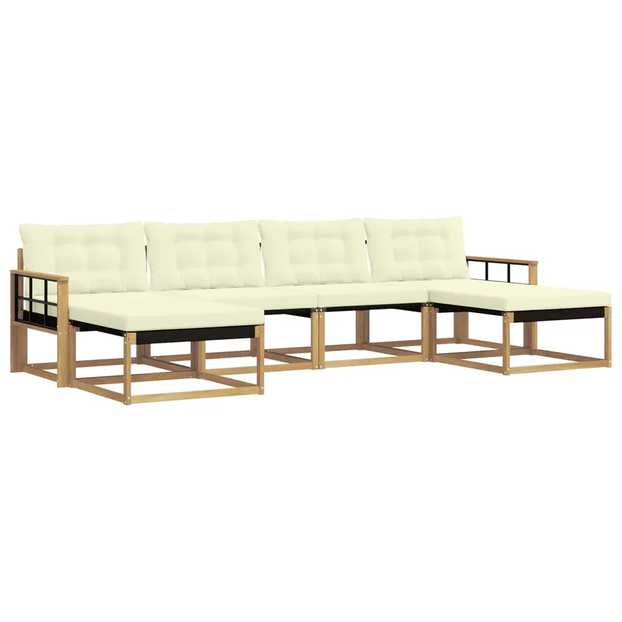 Ensemble de canapés d'extérieur 6 pc Blanc et crème - 2