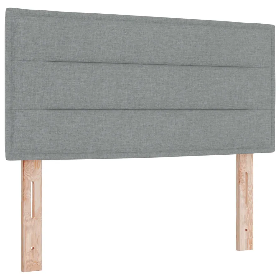 Lit boxspring avec matelas Gris clair 90 x 200 cm Tissu - 3
