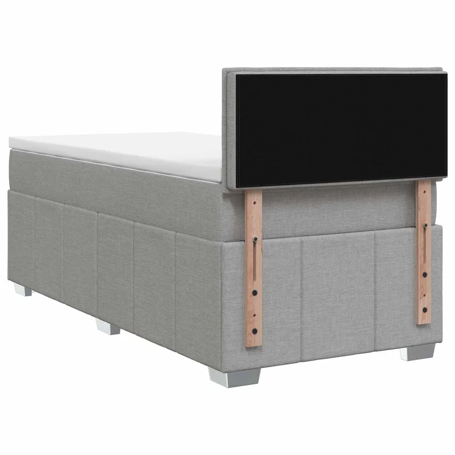 Lit boxspring avec matelas Gris clair 90 x 200 cm Tissu - 7
