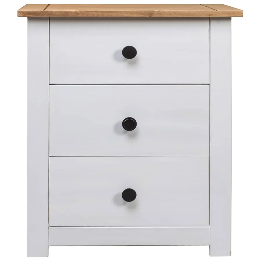 Table de chevet Blanc 46x40x57 cm Pin Gamme Panama - 3