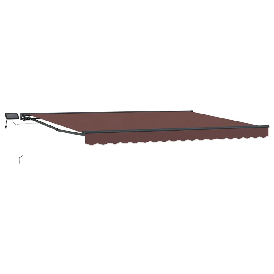Cadre de store manuel avec LEDs Marron et anthracite 4 × 3,5 m - 2