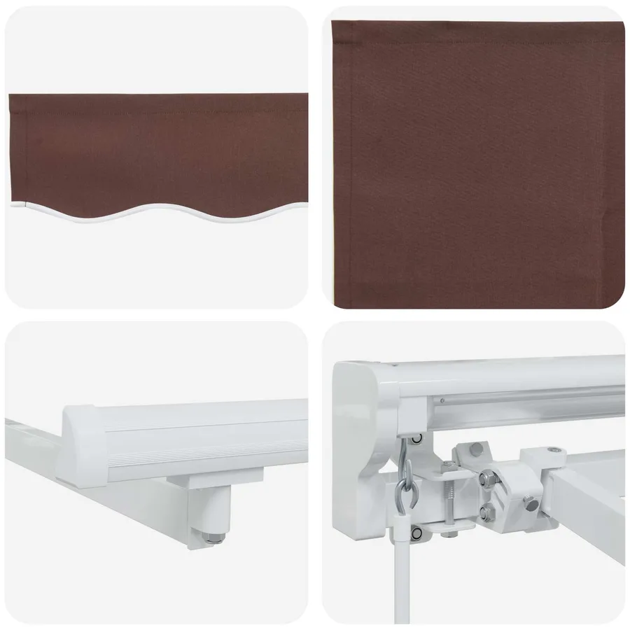 Auvent rétractable manuel Marron 4 × 3,5 m - 7