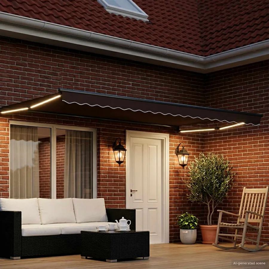 Auvent rétractable électrique Marron 4,5 × 3 m - 3