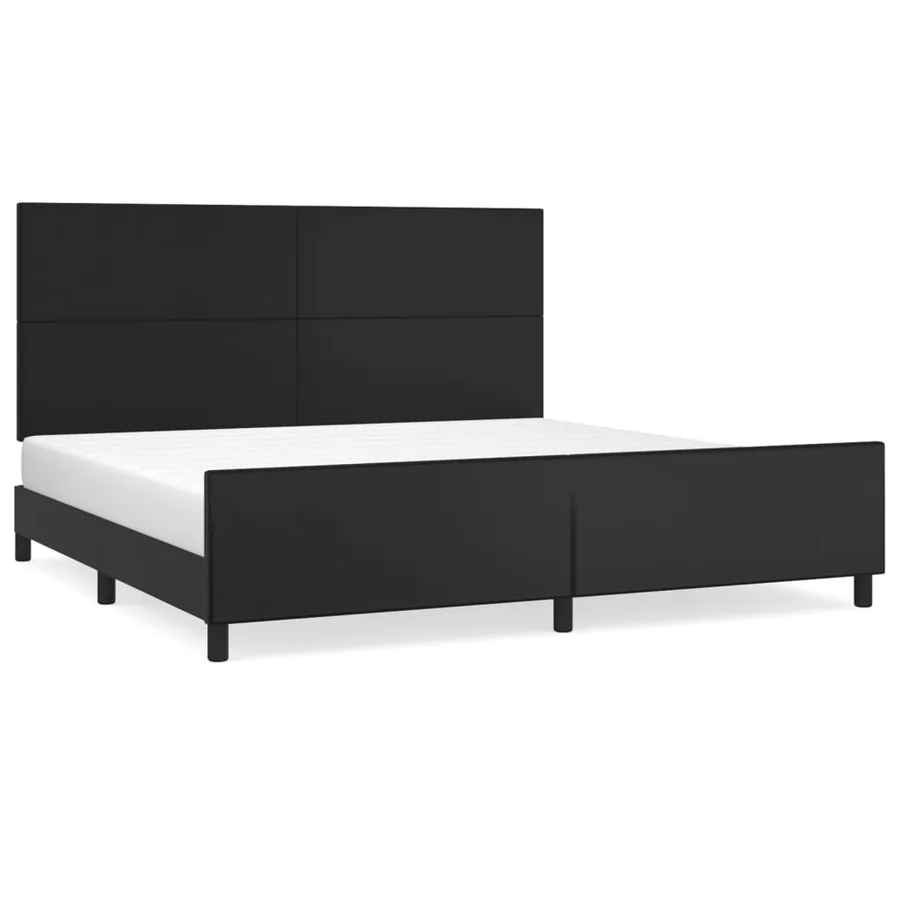 Cadre de lit sans matelas noir 200x200 cm similicuir - 2